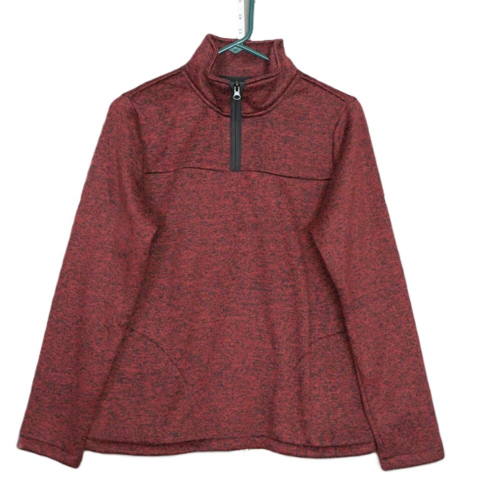 St. John's Bay Men MED 1/4 Zip Pullover Sweater Burgandy